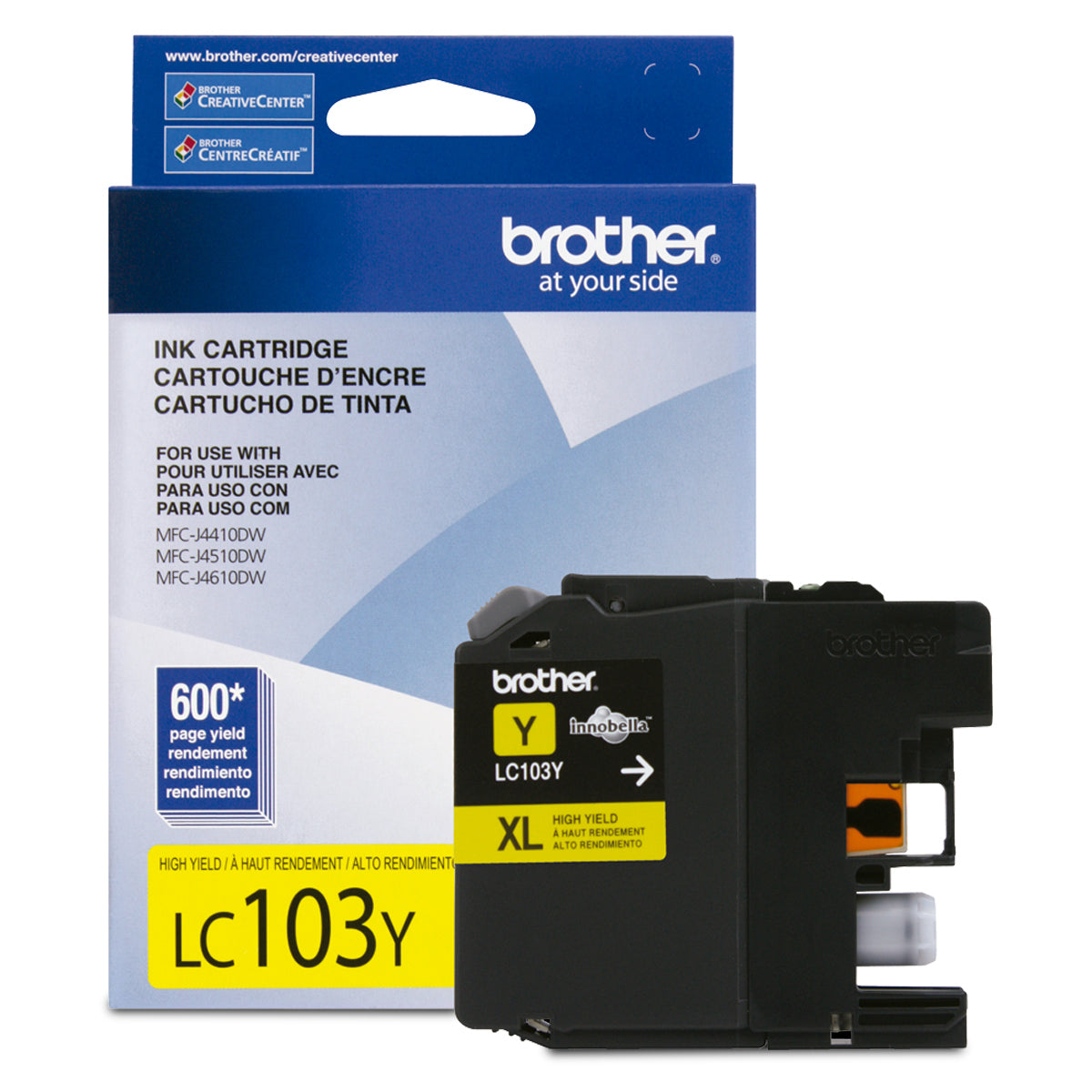 Cartucho de Tinta Brother LC103Y / Amarillo / 600 páginas / MFC J4510DW